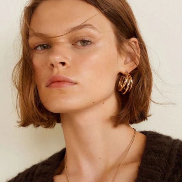 Zara Gold Triple Hoops - Picture 1 of 8